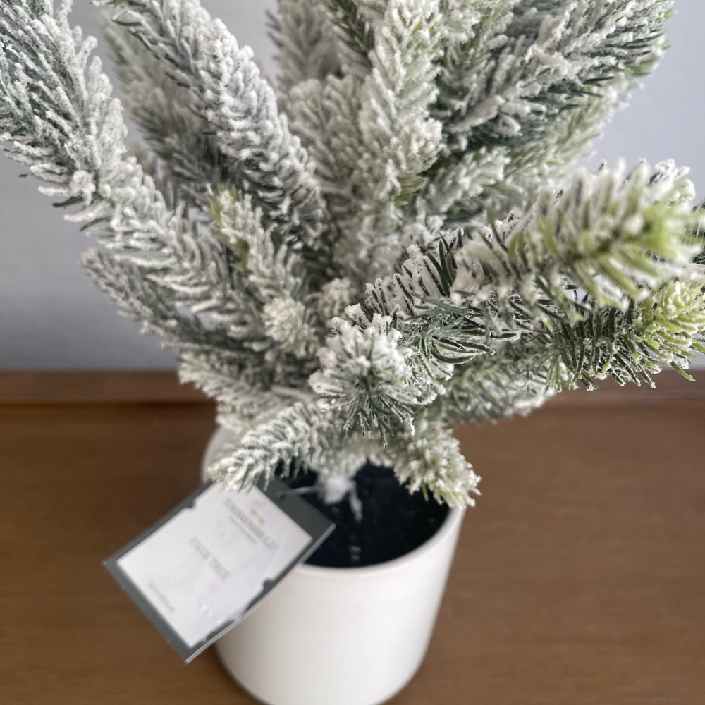 Threshold 22" Artificial Potted Mini Christmas Tree White Snowy - Picture 8 of 8